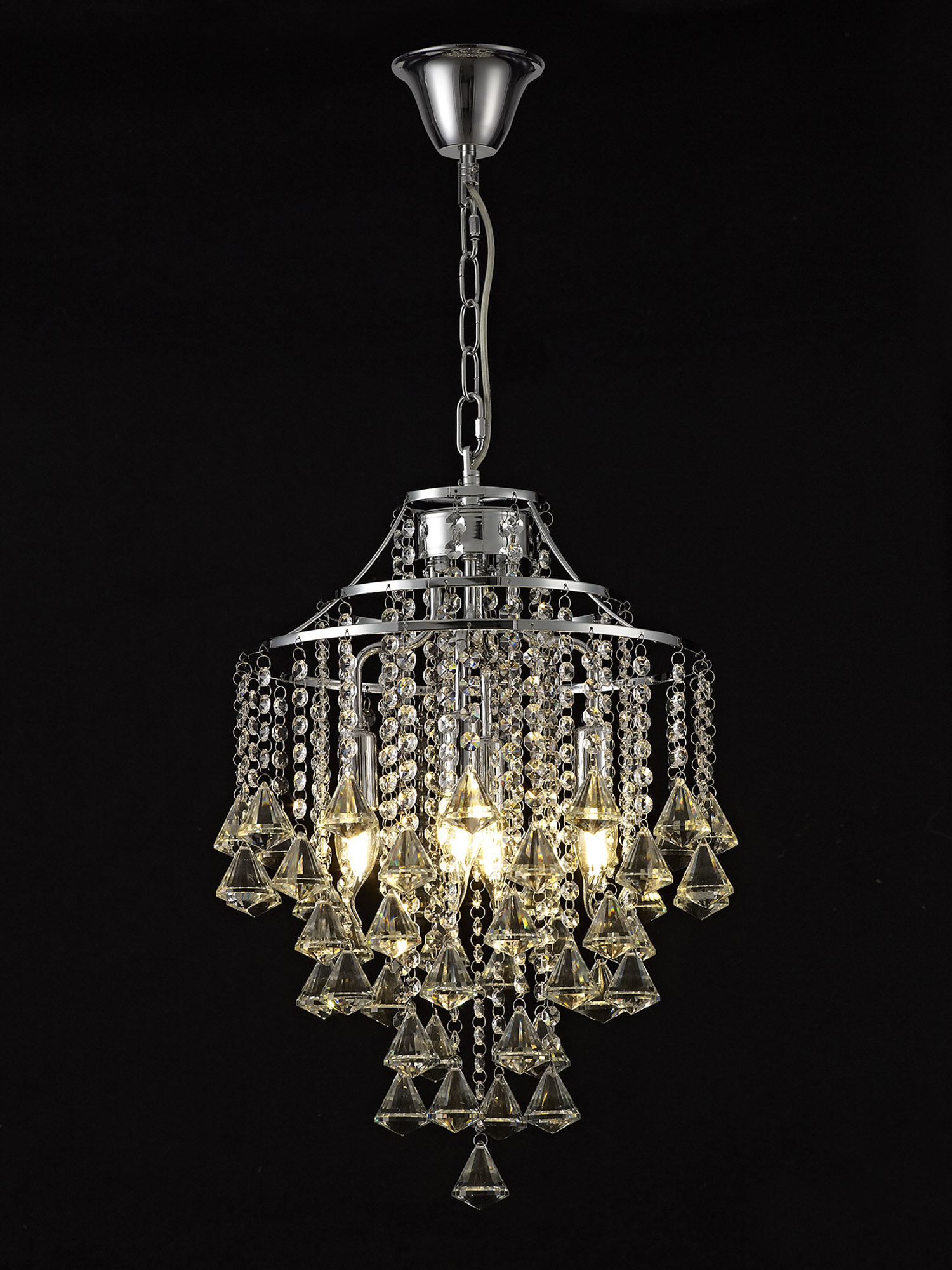 IL30771  Inina Crystal Pendant 4 Light Polished Chrome